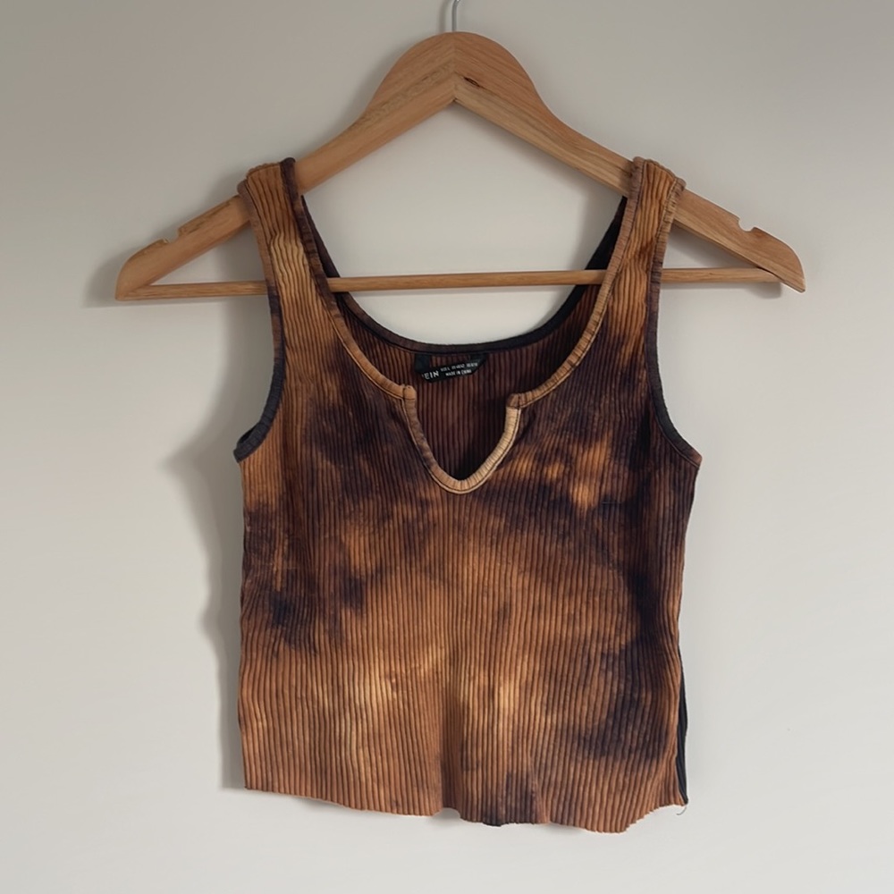 🔵V Cut Tie Dye Crop Top Cami